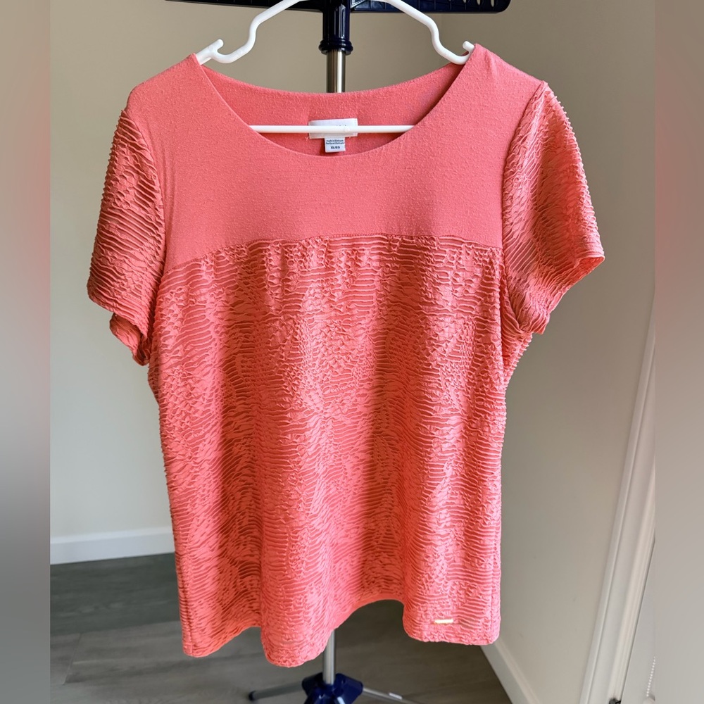 Calvin Klein Textured Pink Short Sleeve Top